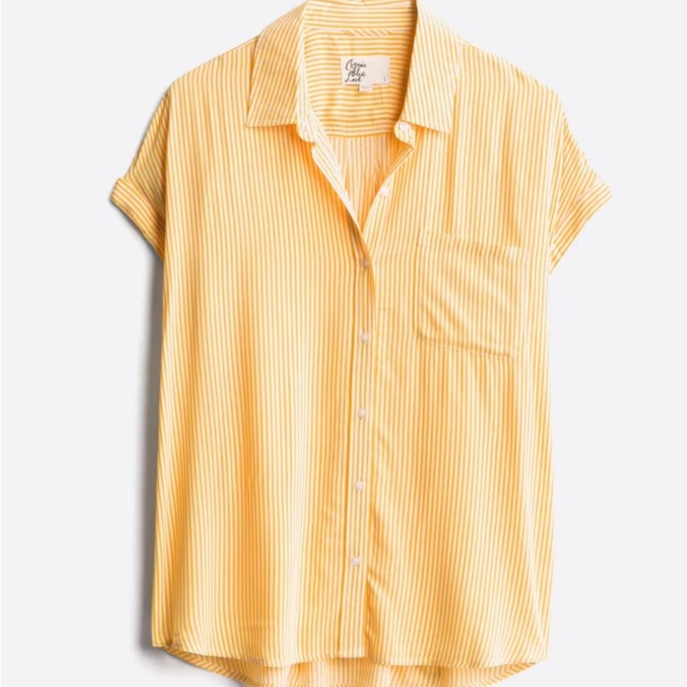 Cosmic Blue Love Yellow Stripe Tunic